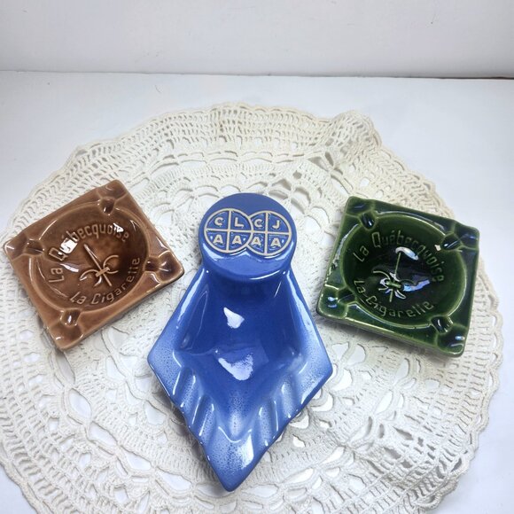 Beauce Quebec Ashtray Lot of 3 La Quebecquoise La Cigarette & St. Joseph… - Picture 1 of 9